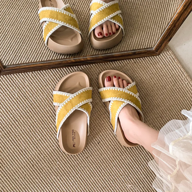 AFJI Rubber Sole Slip Resistant Slide Slippers Women's-6