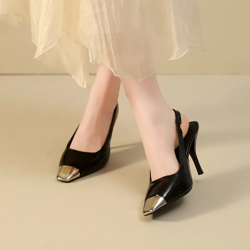AFJI Slim Heel High Heels Women's Black-3
