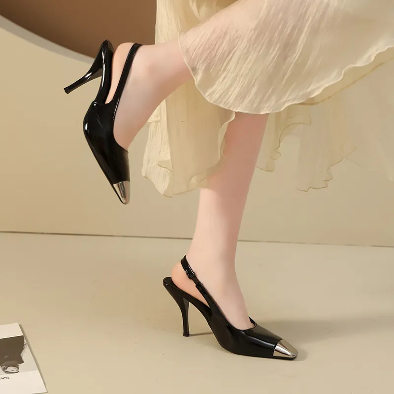 AFJI Slim Heel High Heels Women's Black-2
