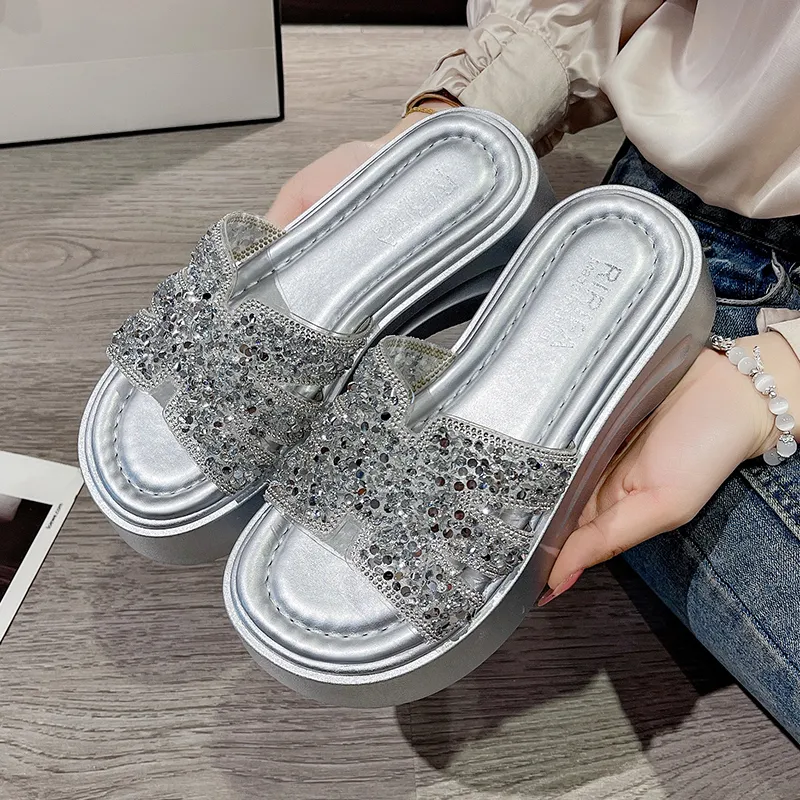 AFJI Slide Slippers Women's Beige/Silver-7
