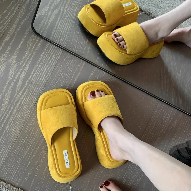 AFJI Slide Slippers Women's Yellow/Blue/Pink/Black/Red-4
