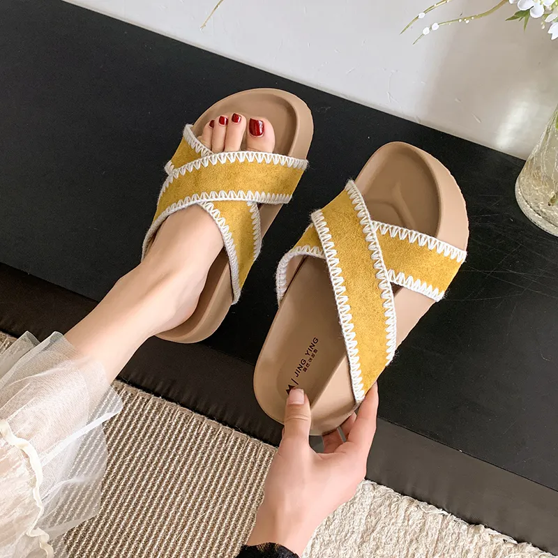 AFJI Rubber Sole Slip Resistant Slide Slippers Women's-7