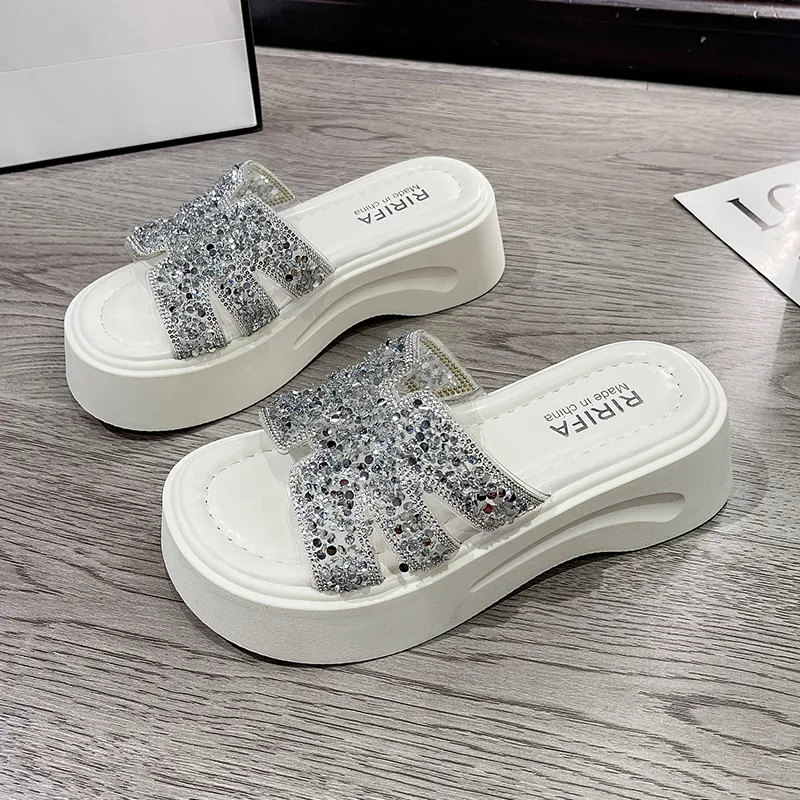 AFJI Slide Slippers Women's Beige/Silver-4
