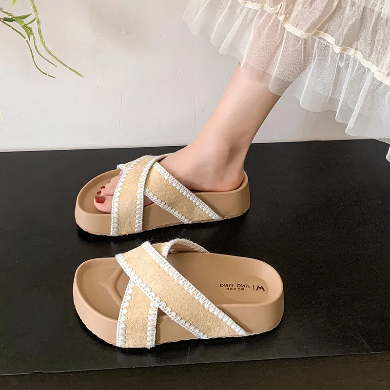 AFJI Rubber Sole Slip Resistant Slide Slippers Women's-9