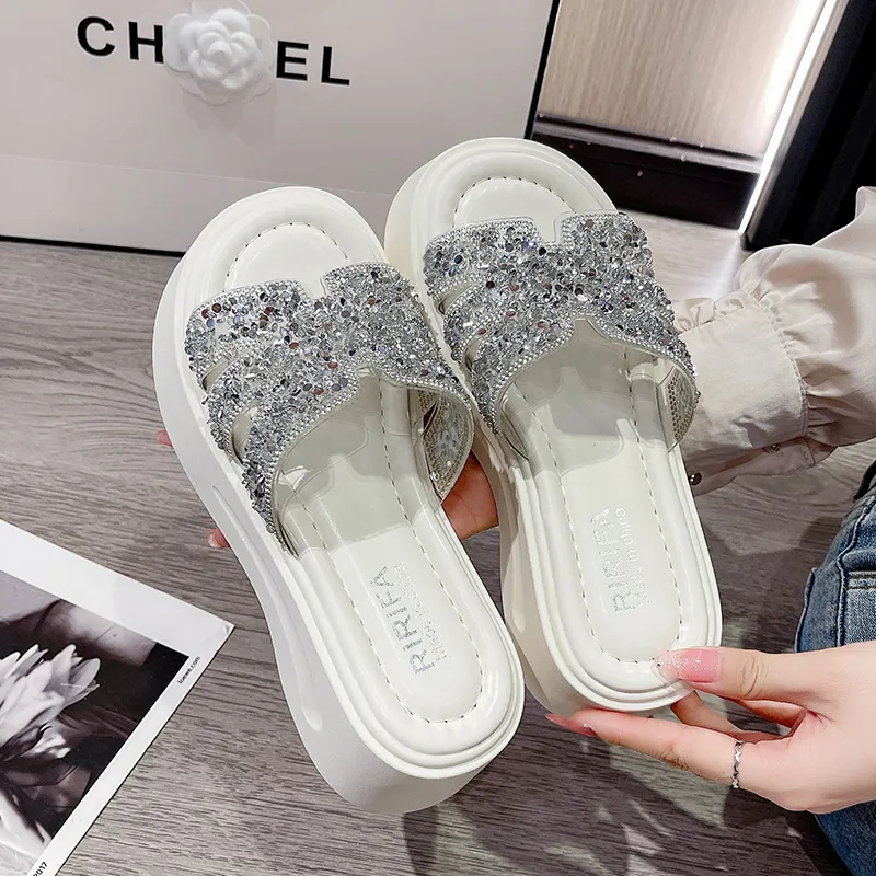 AFJI Slide Slippers Women's Beige/Silver-2