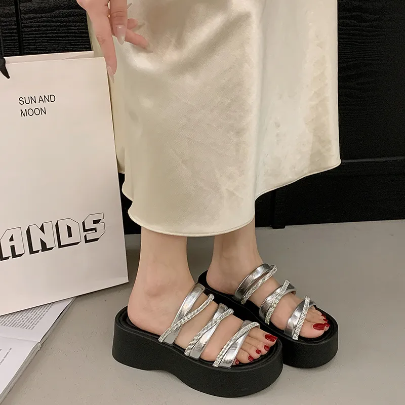 AFJI Rubber Sole Quick Dry Slide Slippers Women's-17