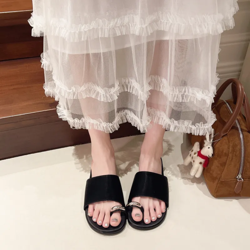 AFJI Rubber Sole Abrasion Resistant Slide Slippers Women's-17