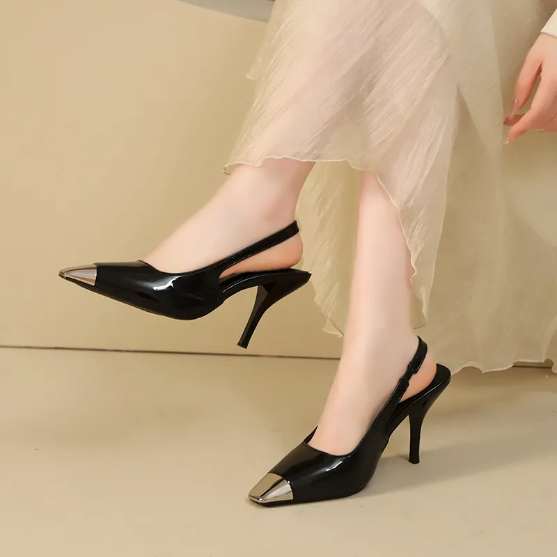AFJI Slim Heel High Heels Women's Black-5
