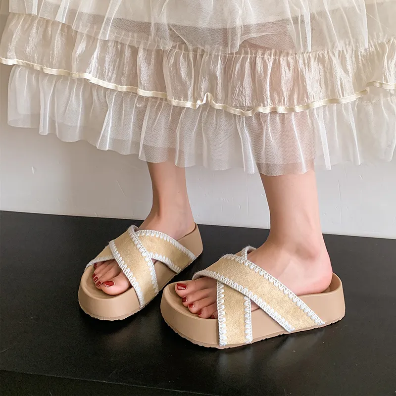 AFJI Rubber Sole Slip Resistant Slide Slippers Women's-10