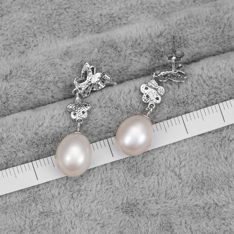 KING SIZE JEWELRY Freshwater Pearl Earrings Women's White-2
