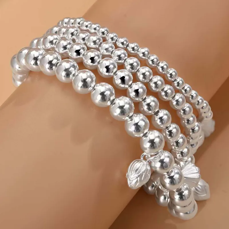 Silver Trim 999 Fine Silver Bracelets Women's-5