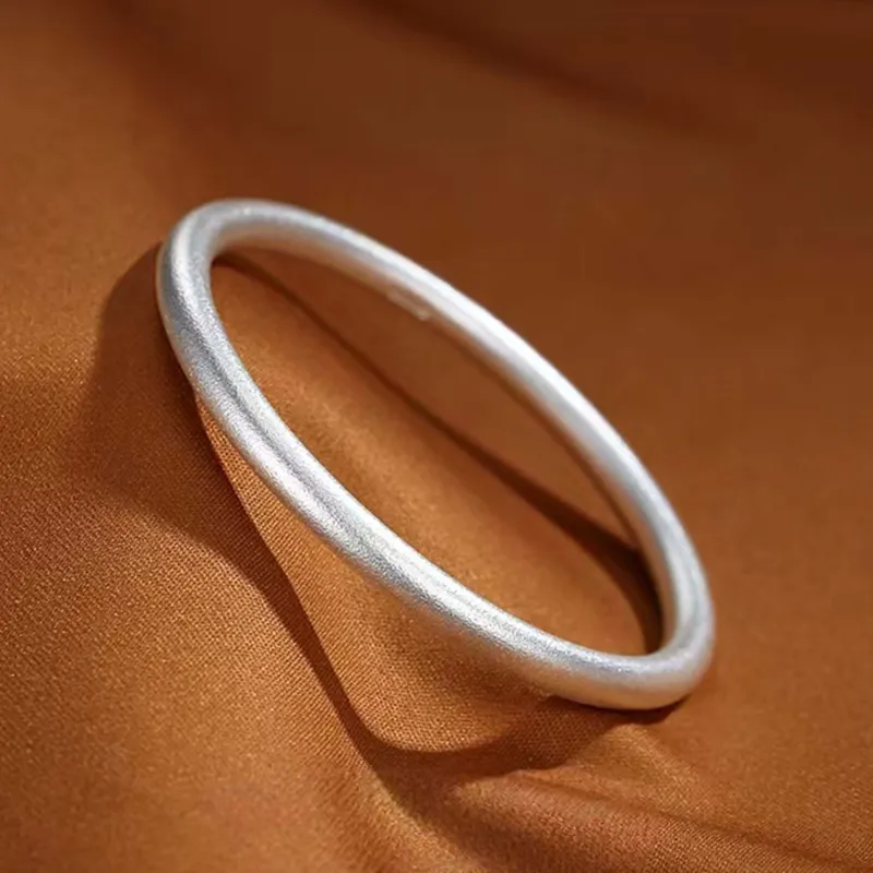 Silver Trim 999 Fine Silver Bangles Unisex-2
