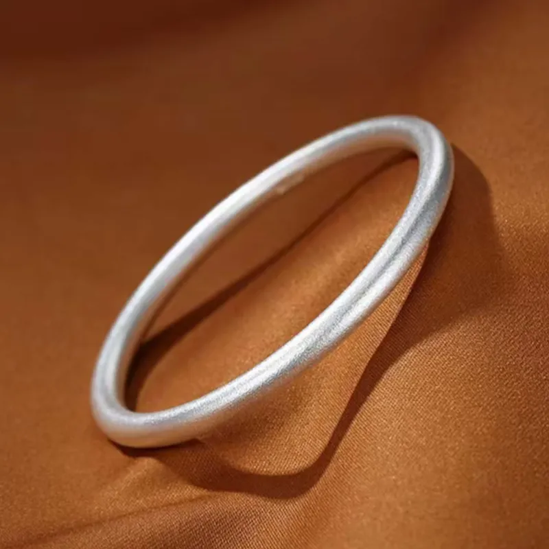 Silver Trim 999 Fine Silver Bangles Unisex-3