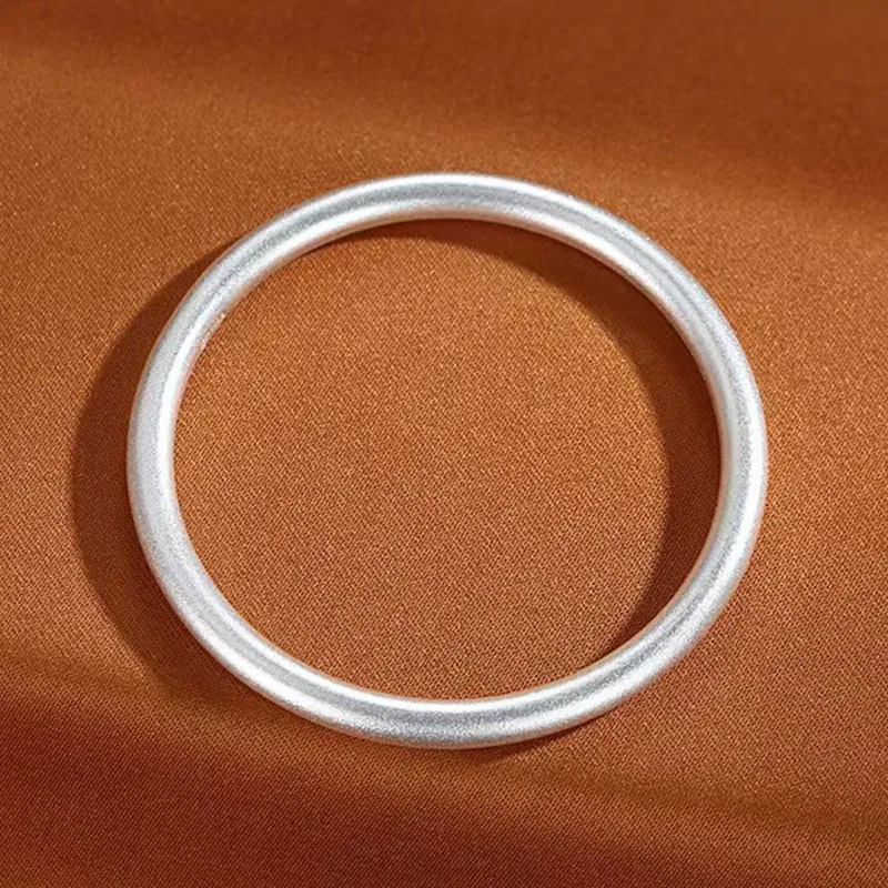 Silver Trim 999 Fine Silver Bangles Unisex-1