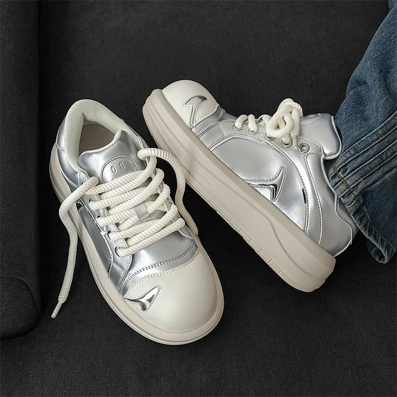 Journey Of Inspiration Abrasion Resistant Breathable Low Top Skateboard Shoes Men's Silver-1