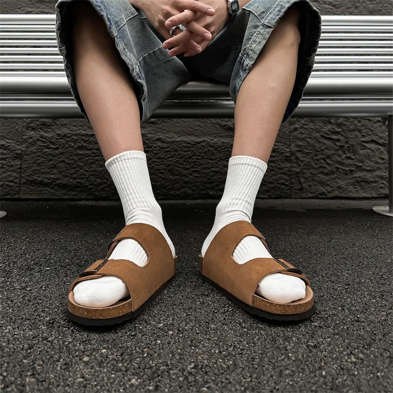 Journey Of Inspiration Cork Sole Abrasion Resistant Slide Slippers Men's-14