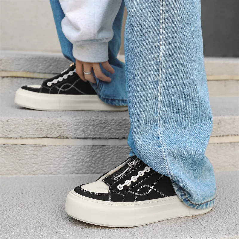 Journey Of Inspiration Anti Slip Wear Resistant Low Top Skateboard Shoes Men's Black-2