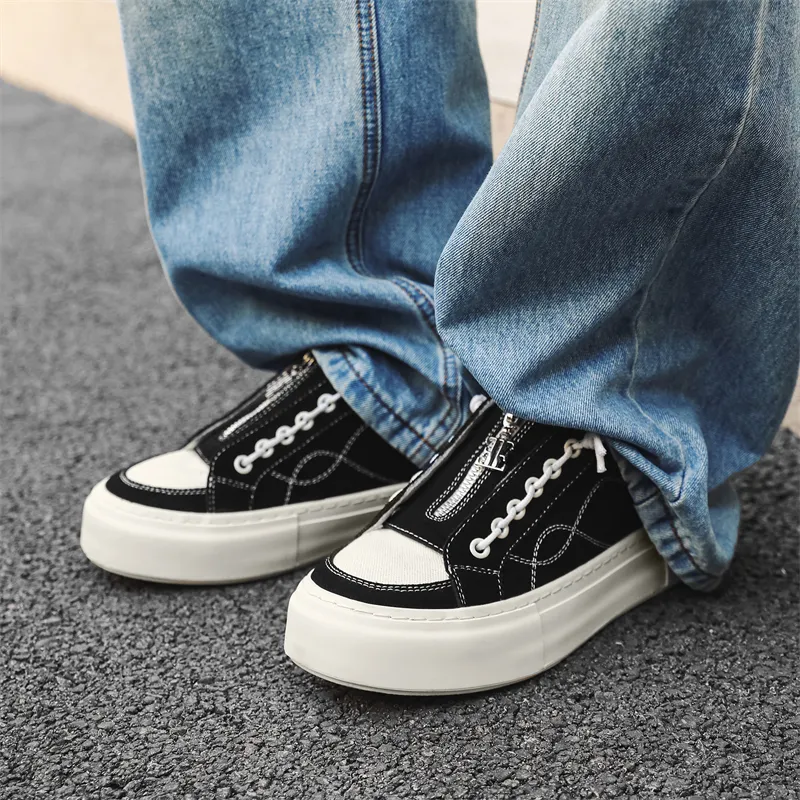 Journey Of Inspiration Anti Slip Wear Resistant Low Top Skateboard Shoes Men's Black-5