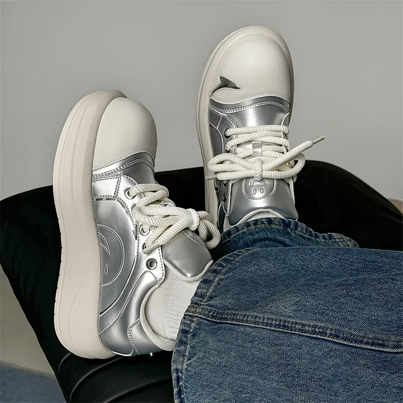 Journey Of Inspiration Abrasion Resistant Breathable Low Top Skateboard Shoes Men's Silver-6