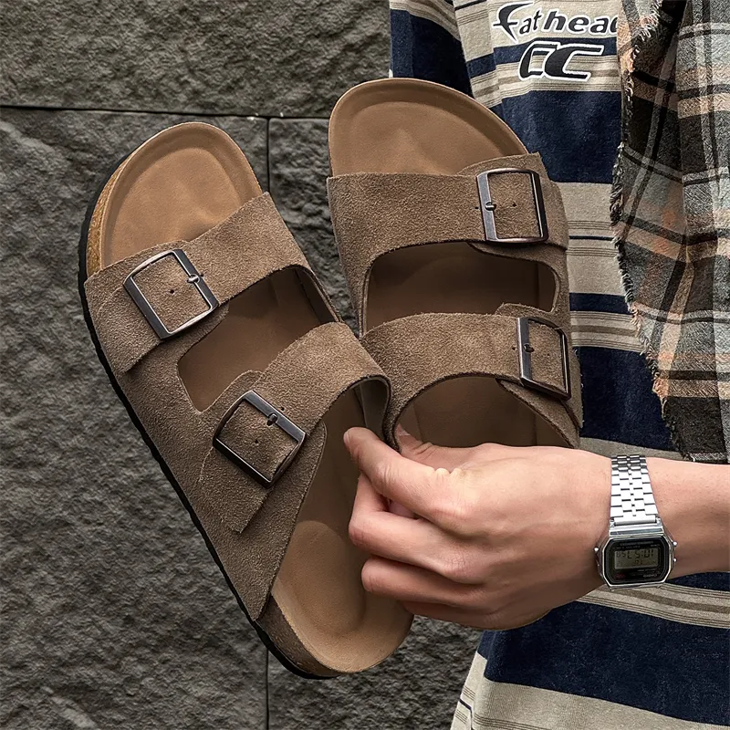 Journey Of Inspiration Cork Sole Abrasion Resistant Slide Slippers Men's-17