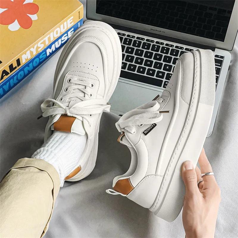 Journey Of Inspiration Breathable Low-Top Skateboard Shoes Men's White-3
