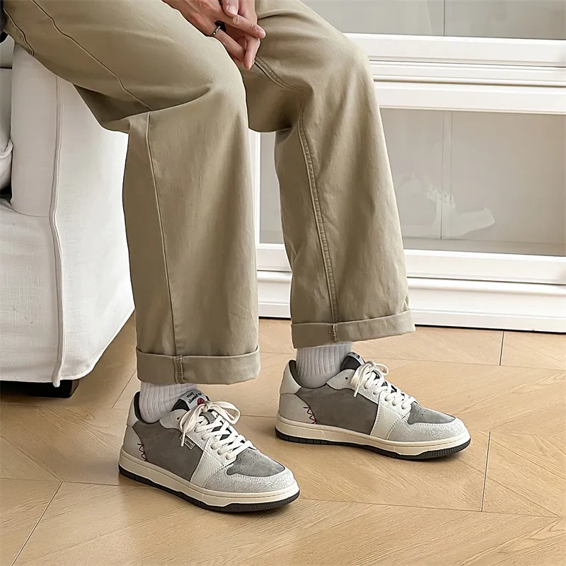 Journey Of Inspiration Abrasion Resistant Breathable Low Top Skateboard Shoes Men's Gray-6