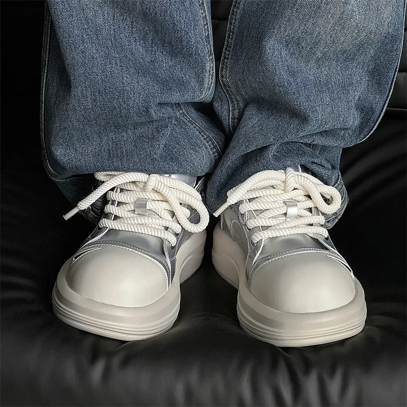 Journey Of Inspiration Abrasion Resistant Breathable Low Top Skateboard Shoes Men's Silver-2