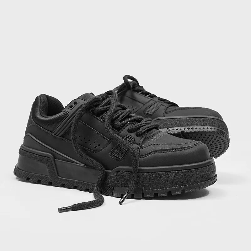 Journey Of Inspiration Height Increasing Low-Top Skateboard Shoes Men's Black-1