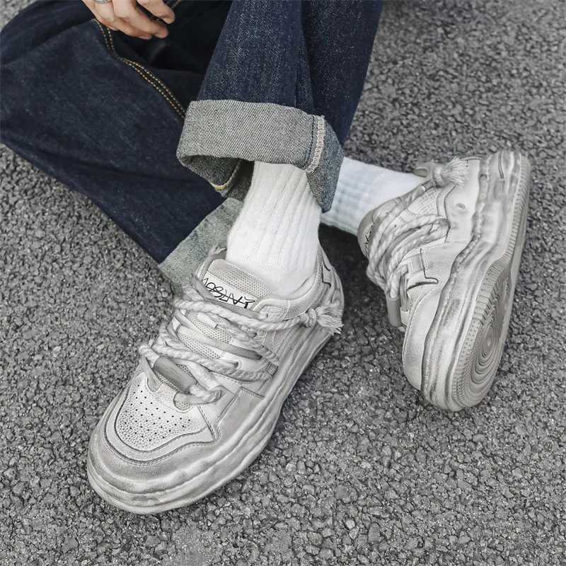 Journey Of Inspiration Anti-Slip Wear-Resistant Low-Top Skateboard Shoes Men's White-7