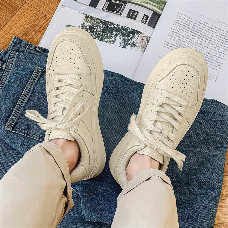 Journey Of Inspiration Abrasion Resistant Breathable Low Top Skateboard Shoes Men's White-4