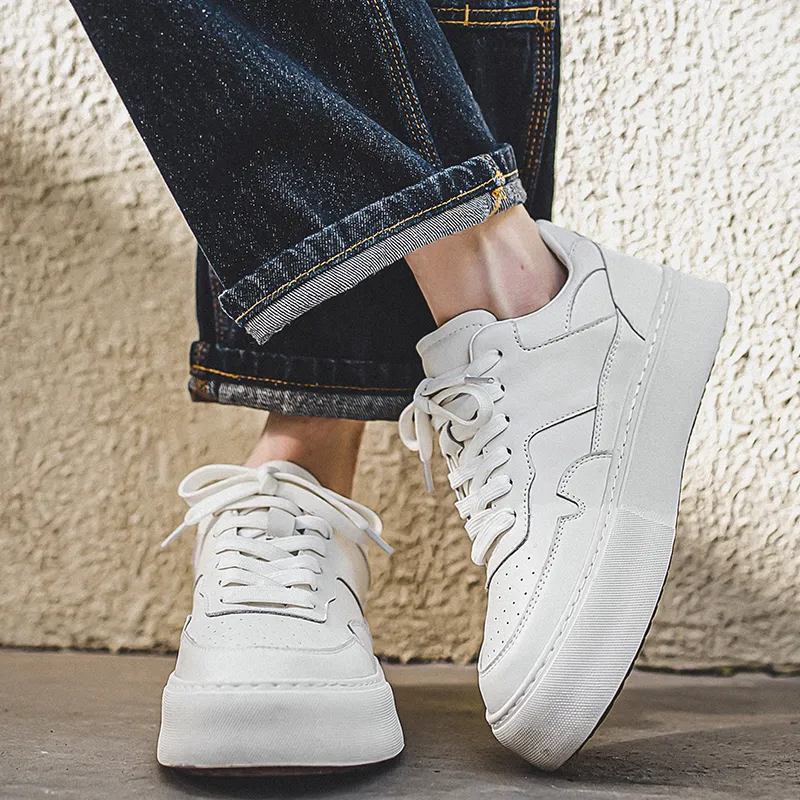 Journey Of Inspiration Small White Shoes Breathable Low Top Skateboard Shoes Men's White-5