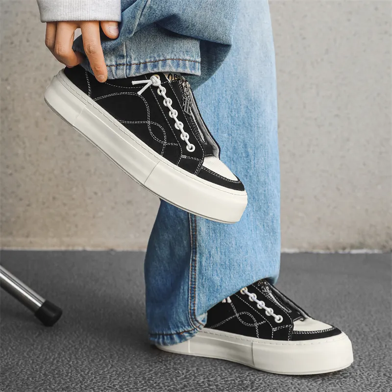 Journey Of Inspiration Anti Slip Wear Resistant Low Top Skateboard Shoes Men's Black-4