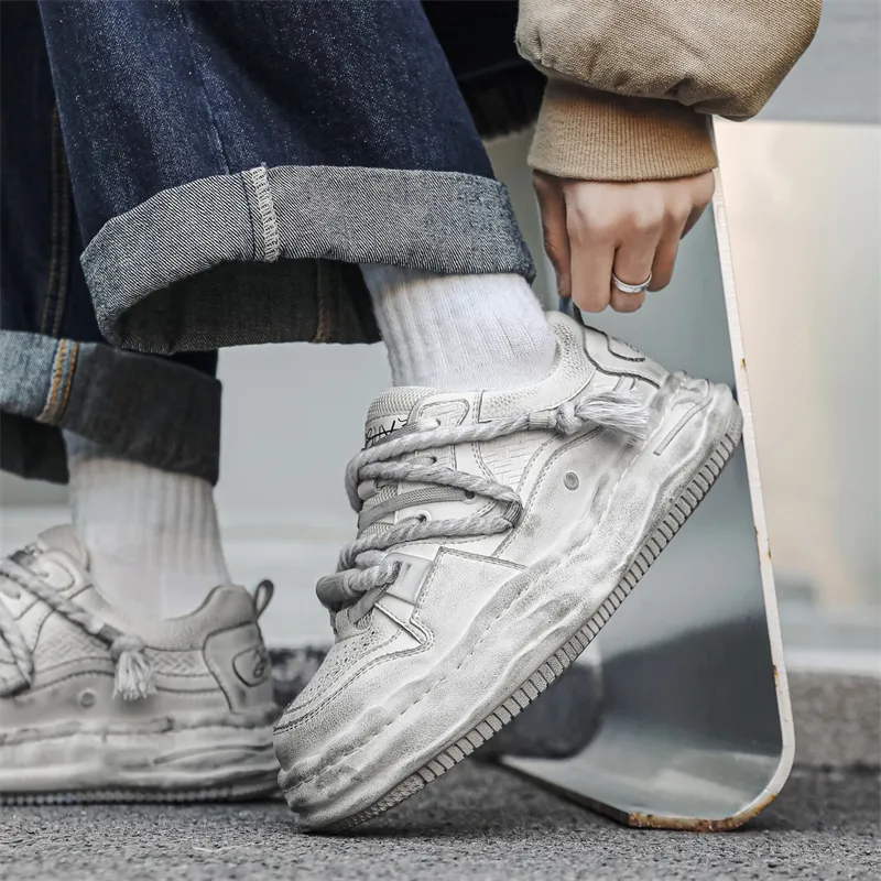 Journey Of Inspiration Anti-Slip Wear-Resistant Low-Top Skateboard Shoes Men's White-6