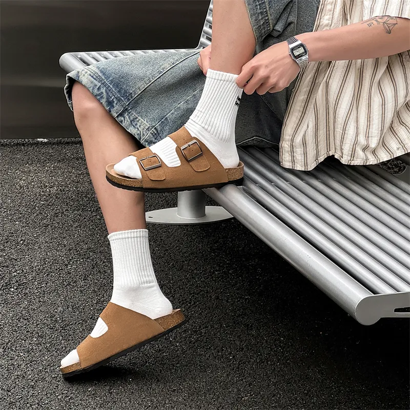 Journey Of Inspiration Cork Sole Abrasion Resistant Slide Slippers Men's-12