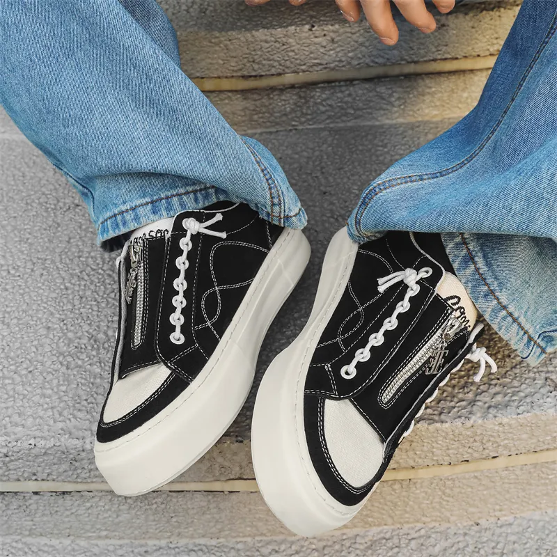 Journey Of Inspiration Anti Slip Wear Resistant Low Top Skateboard Shoes Men's Black-3