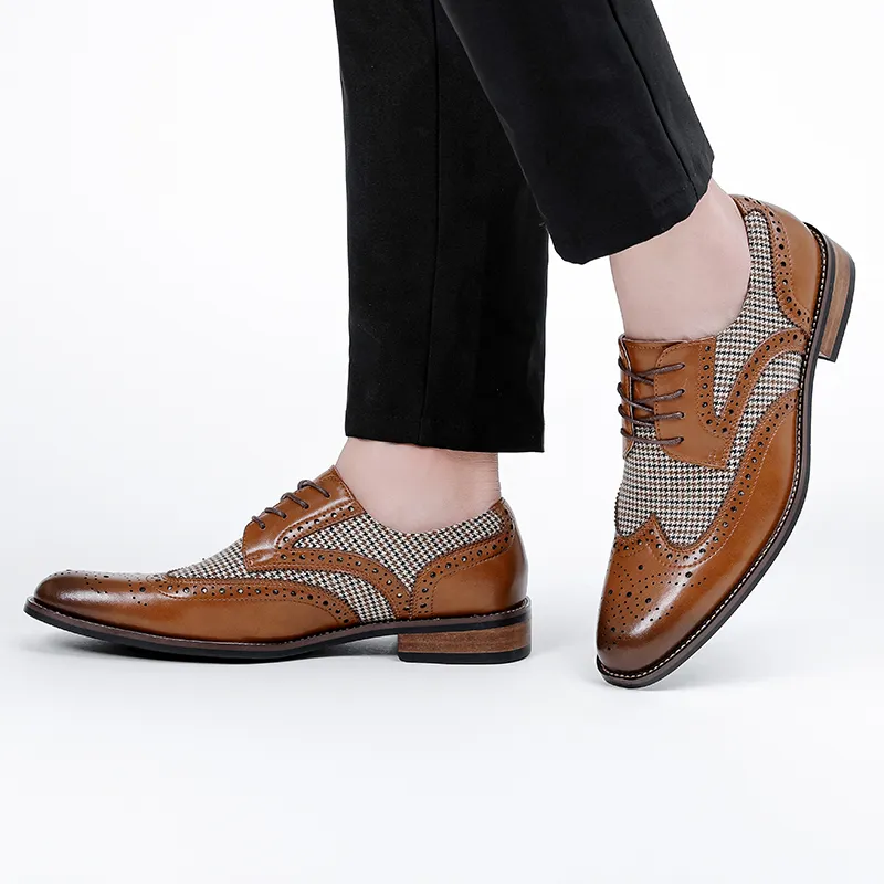 UHK Dress Shoes Men Low Top White/Brown/Multicolor-13