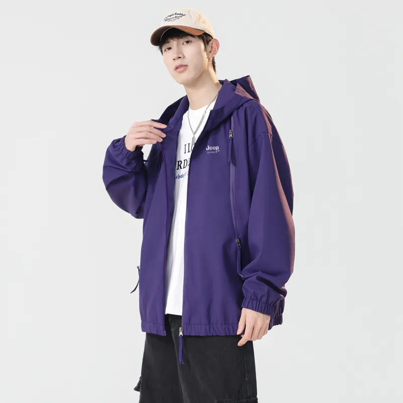 JEEP SPIRIT Outdoor Hiking Wind And Water Repellent Windbreaker Jacket Unisex-18