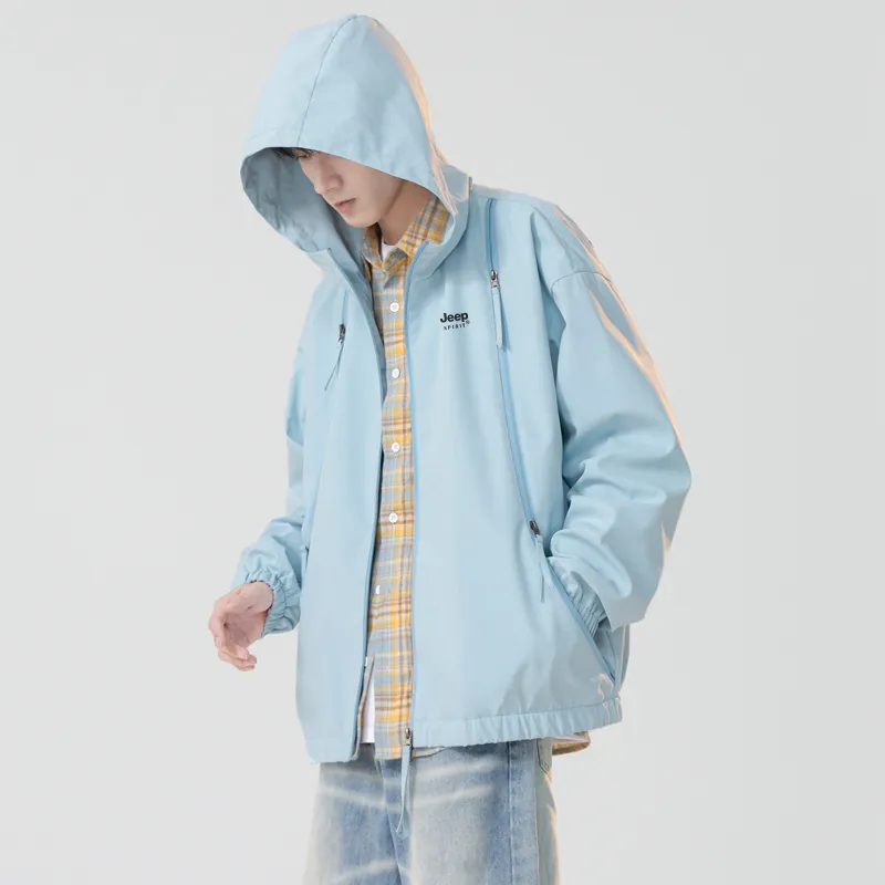 JEEP SPIRIT Outdoor Hiking Wind And Water Repellent Windbreaker Jacket Unisex-13