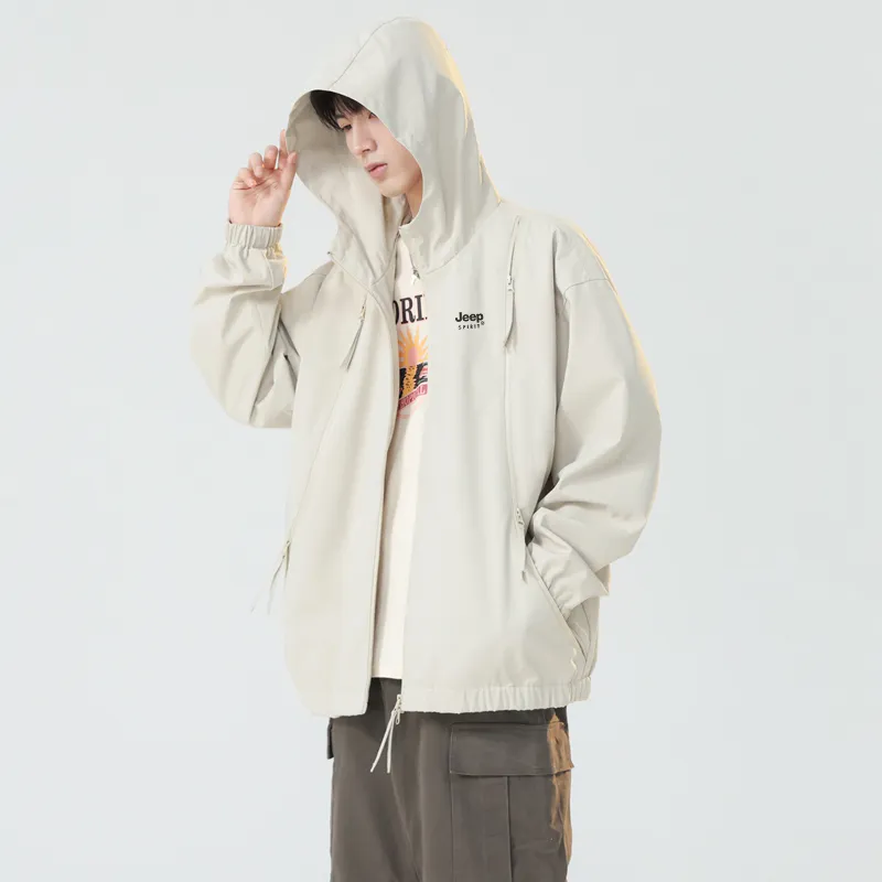 JEEP SPIRIT Outdoor Hiking Wind And Water Repellent Windbreaker Jacket Unisex-8