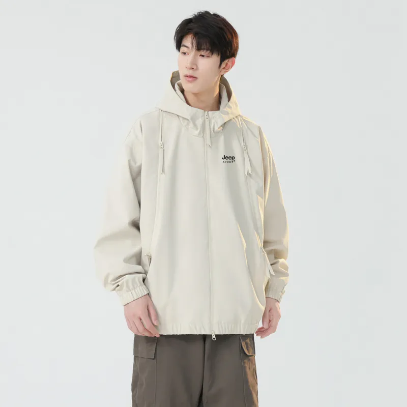 JEEP SPIRIT Outdoor Hiking Wind And Water Repellent Windbreaker Jacket Unisex-7