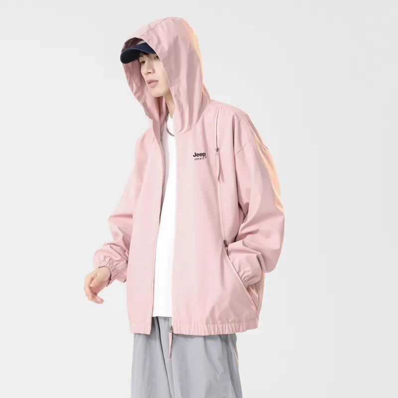 JEEP SPIRIT Outdoor Hiking Wind And Water Repellent Windbreaker Jacket Unisex-23