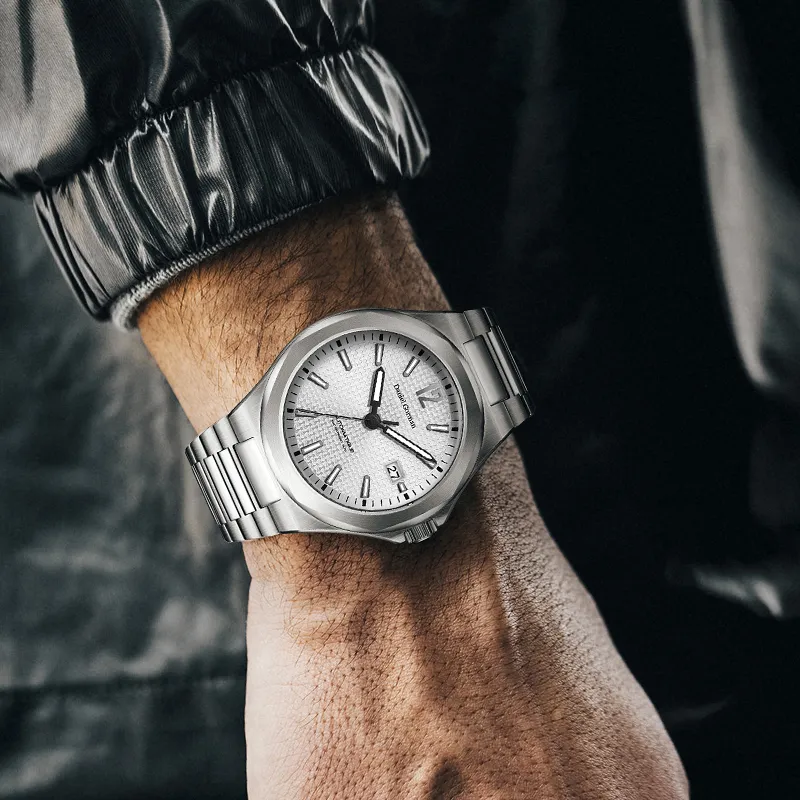 DANIEL GORMAN Daniel Golman DG Watch Mechanical Movement Stainless Steel Strap Watch Men's Watches White Dial-3