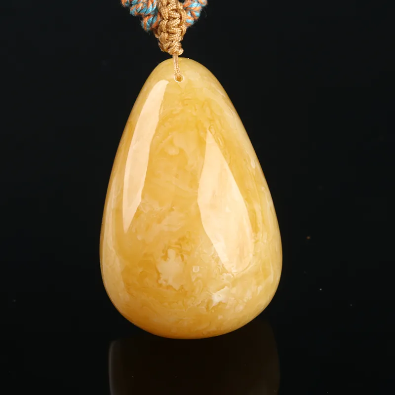 Oushuo Jewelry Amber Beeswax Necklaces Unisex-1