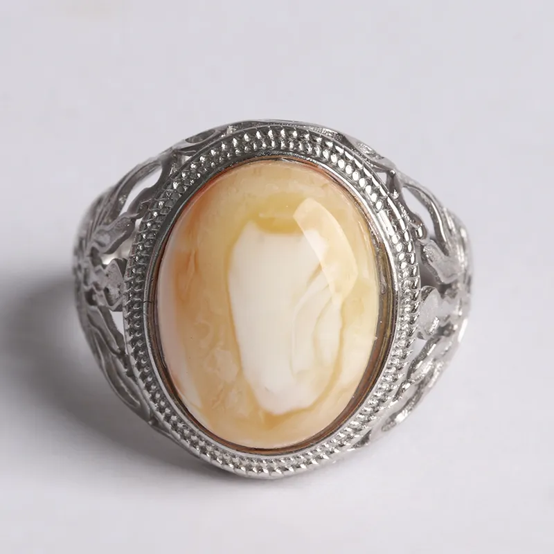 Ou Said Jewelry Amber Beeswax Rings Unisex-2