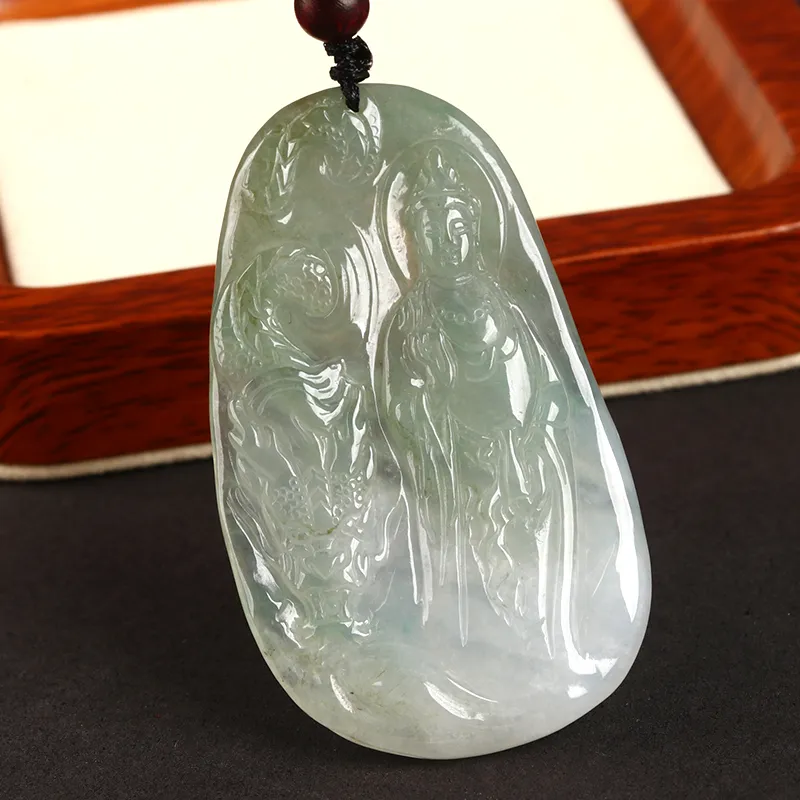 Oushuo Jewelry Ice Glutinous Jadeite Necklaces Unisex-3