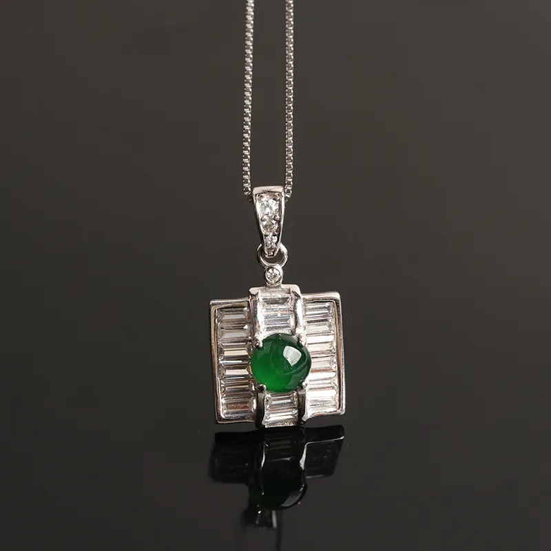 Oushuo Jewelry Ice Glutinous Jadeite Necklaces Women's-3