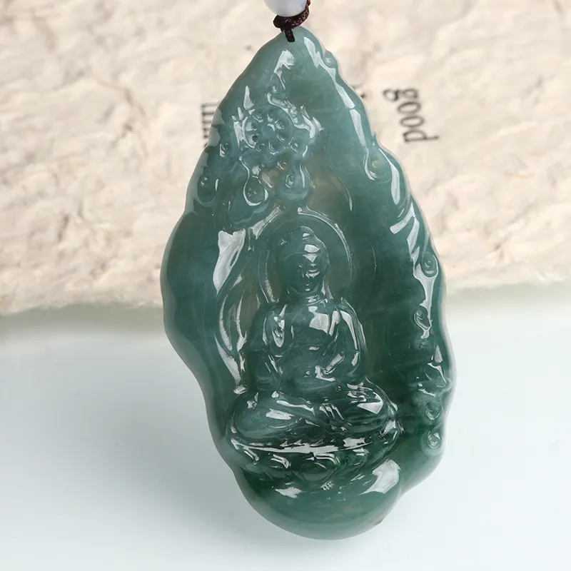 Oushuo Jewelry Ice Glutinous Jadeite Necklaces Unisex-1