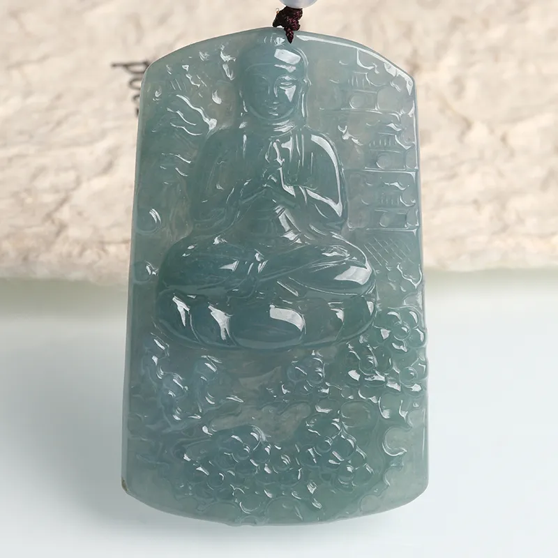 Oushuo Jewelry Ice Glutinous Jadeite Pendants Unisex-16