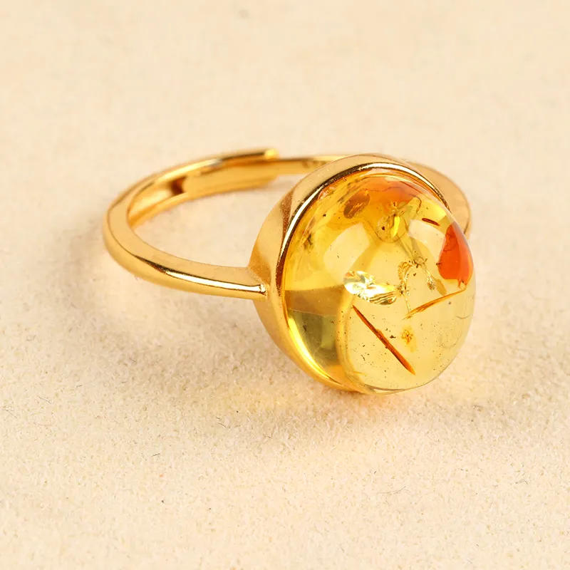 Ou Said Jewelry Amber Beeswax Rings Unisex-3