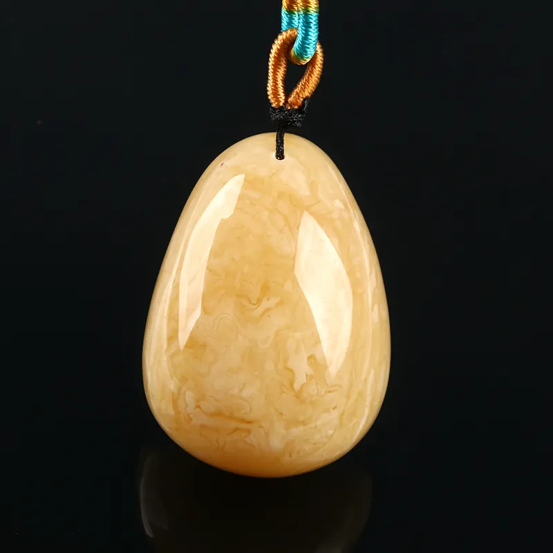 Oushuo Jewelry Amber Beeswax Necklaces Unisex-3
